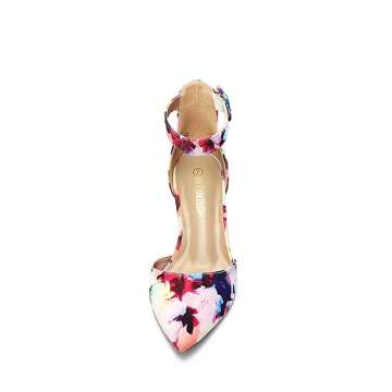 DREAM PAIRS Womens Low Heel Floral Pump Shoes for Comfort & Style