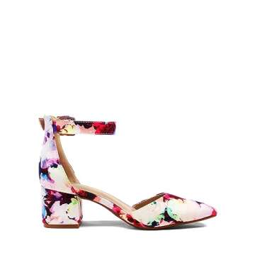 Stylish DREAM PAIRS Womens Floral Low Heel Pumps