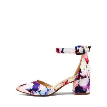 Stylish DREAM PAIRS Womens Floral Low Heel Pumps