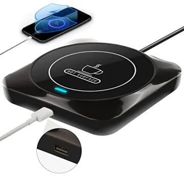 Smart USB Coffee Mug Warmer with Auto On/Off & Phone Charger