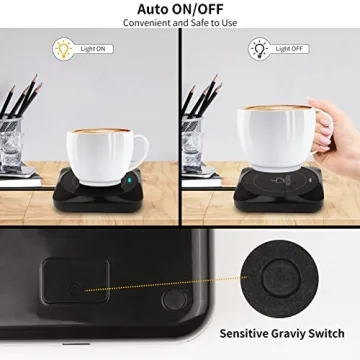 USB Coffee Mug Warmer Auto On/Off with Phone Charger