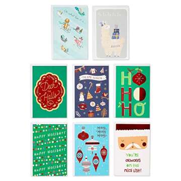 American Greetings Deluxe Christmas and Holiday Cards with Keepsake Box, Cheerful Variety (32-Count)