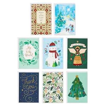 American Greetings Deluxe Christmas and Holiday Cards with Keepsake Box, Cheerful Variety (32-Count)