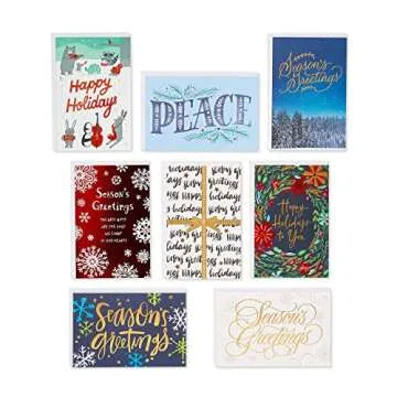 American Greetings Deluxe Christmas and Holiday Cards with Keepsake Box, Cheerful Variety (32-Count)