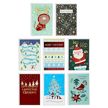 American Greetings Deluxe Christmas and Holiday Cards with Keepsake Box, Cheerful Variety (32-Count)