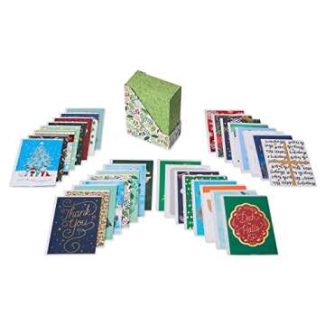 American Greetings Deluxe Christmas and Holiday Cards with Keepsake Box, Cheerful Variety (32-Count)