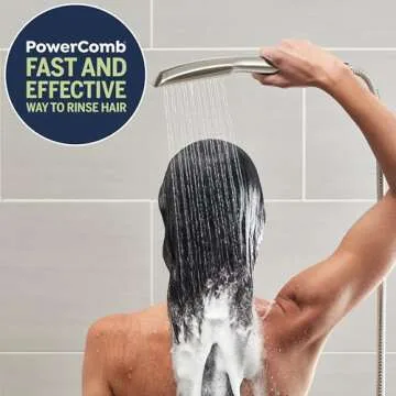 Waterpik High Pressure Pulsating Shower Wand and Rain Shower Head Combo with Extra-Long 8-Foot Metal...