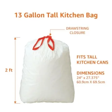 Amazon Basics Kitchen Drawstring Trash Bags 200 Count