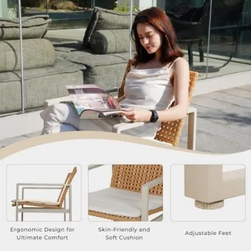 Grand Patio 5-Piece Wicker Outdoor Dining Set for Six