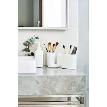 Premium White Bathroom Accessories Set 4 Pcs Complete