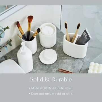 Premium White Bathroom Accessories Set 4 Pcs Complete