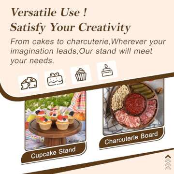 Bellsal Acacia Wood Cake Stand with Lid - 12in Round Cake Holder, 2-in-1 Dessert Table Display Set & Charcuterie Board for Cheese, Chips & Dips, Nachos, Fruit Platter, Large Acrylic Cake Dome Cover
