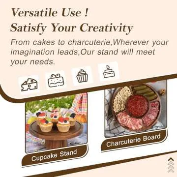 Bellsal Acacia Wood Cake Stand with Lid - 12in Round Cake Holder, 2-in-1 Dessert Table Display Set & Charcuterie Board for Cheese, Chips & Dips, Nachos, Fruit Platter, Large Acrylic Cake Dome Cover