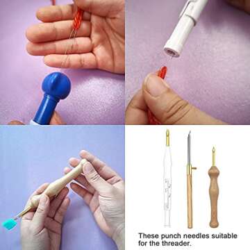 HAND U JOURNEY 6Pcs Long Needle Threaders for Crafting