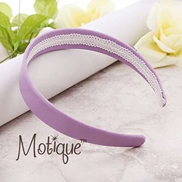 Lavender 1 Inch Wide Leather Like Headband Solid Hair band