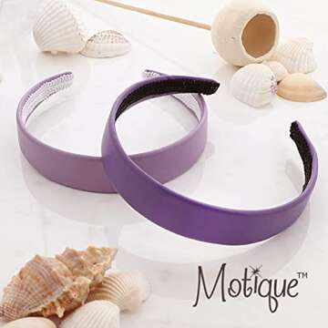 Lavender 1 Inch Wide Leather Like Headband Solid Hair band