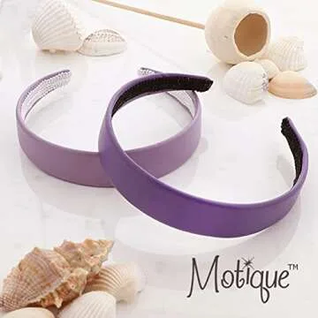 Lavender 1 Inch Wide Leather Like Headband Solid Hair band