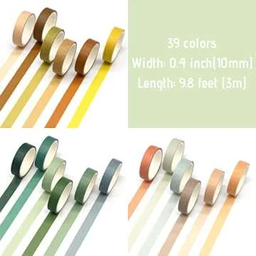 Mooker Washi Tape Set - 39 Rolls of Vibrant Craft Tape