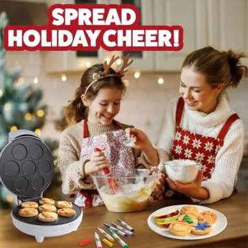 Christmas Holiday Waffle Maker with Edible Markers  - Fun Breakfast Gift