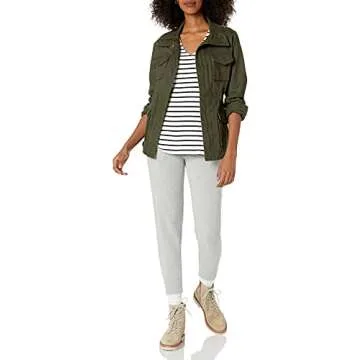 Amazon Essentials Women's Jersey Standard-Fit V-Neck Tank Top (Previously Daily Ritual), Black White Stripe, Small