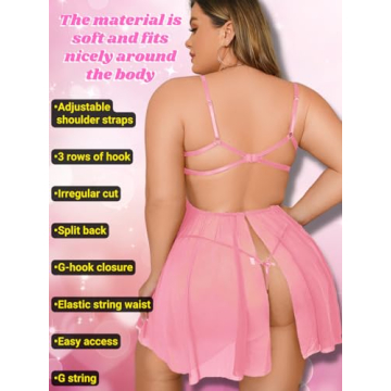 Kaei&Shi Plus Size Sexy Lingerie Set for Women