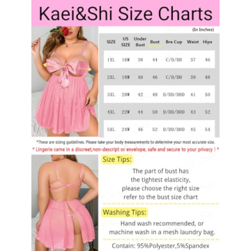 Kaei&Shi Plus Size Sexy Lingerie Set for Women