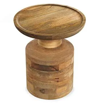 SIMPLIHOME Haynes Wooden Accent Table - Natural Finish