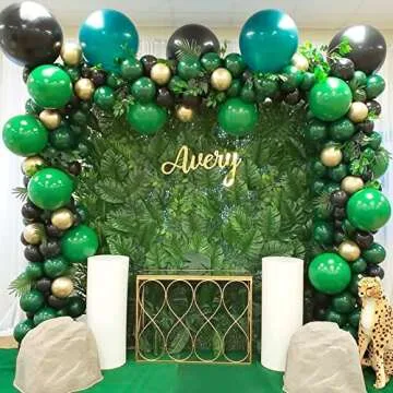 RUBFAC 87pcs Dark Green Balloons Different Sizes 18 12 10 5 Inch for Garland Arch, Green Latex Balloons for Birthday Party Baby Shower Wedding Halloween Christmas Party Balloons Decoration