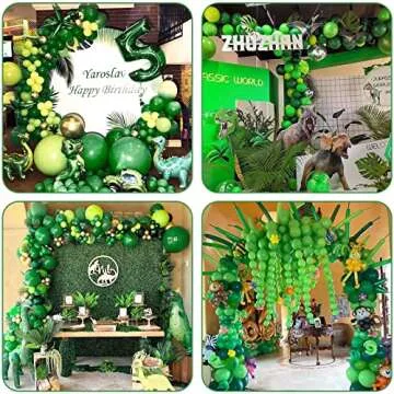 RUBFAC 87pcs Dark Green Balloons Different Sizes 18 12 10 5 Inch for Garland Arch, Green Latex Balloons for Birthday Party Baby Shower Wedding Halloween Christmas Party Balloons Decoration