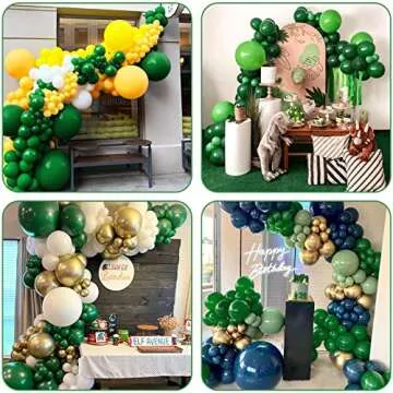 RUBFAC 87pcs Dark Green Balloons Different Sizes 18 12 10 5 Inch for Garland Arch, Green Latex Balloons for Birthday Party Baby Shower Wedding Halloween Christmas Party Balloons Decoration