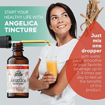 Angelica Tincture, Organic Angelica Extract (Angelica archangelica) Dried Root Herbal Supplement, No...