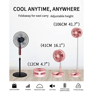 UN UNITEDTIME Portable Travel Fan with Remote Control