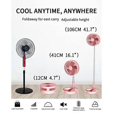 UN UNITEDTIME Portable Travel Fan with Remote Control