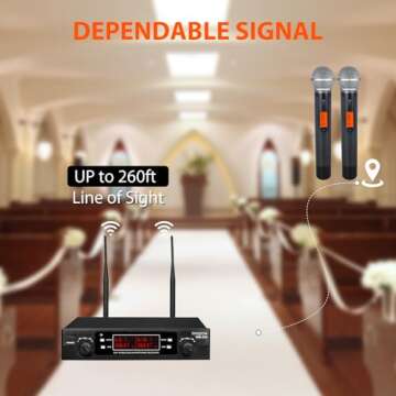 Innopow 200-Channel Wireless Microphones System - Dual UHF Metal Cordless Mic Set