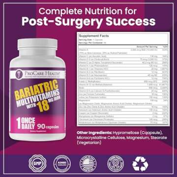 ProCare Health Bariatric Multivitamin with Iron 18mg (03 Month Supply) - Post-Op Bariatric Vitamins ...