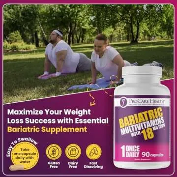 ProCare Health Bariatric Multivitamin with Iron 18mg (03 Month Supply) - Post-Op Bariatric Vitamins for Gastric Bypass Bariatric Surgery Patients, Supports Recovery (90 Easy to Swallow Capsules)