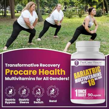 ProCare Health Bariatric Multivitamin with Iron 18mg (03 Month Supply) - Post-Op Bariatric Vitamins for Gastric Bypass Bariatric Surgery Patients, Supports Recovery (90 Easy to Swallow Capsules)