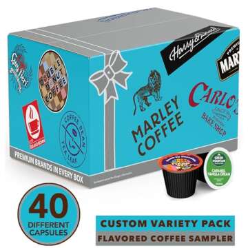 Crazy Cups Flavored Coffee Pods Variety Pack, Fully Compatible With All Keurig Flavored K Cups Brewers, Coffee Sampler, 40 Count