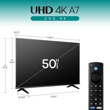 Hisense 50" Class A7 Series 4K UHD Smart Fire TV - Immersive Dolby Vision & Alexa