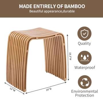 Stylish CWUINT Bamboo Stool for Home and Office Use
