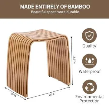 Stylish CWUINT Bamboo Stool for Home and Office Use