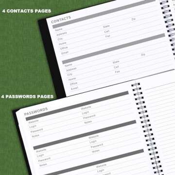 Monthly Planner 2025-2026 - JUL 2025 - DEC 2026 Monthly Planner/Calendar,18 Monthly Planner with Contacts & Passwords, 8.5" x 11" Planner 2025-2026, Thick Paper, Black