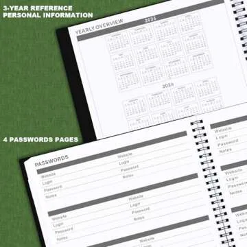 Monthly Planner 2025-2026 - JUL 2025 - DEC 2026 Monthly Planner/Calendar,18 Monthly Planner with Contacts & Passwords, 8.5" x 11" Planner 2025-2026, Thick Paper, Black