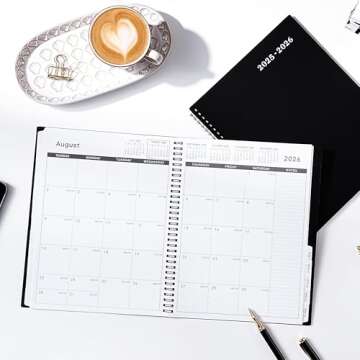 Monthly Planner 2025-2026 - JUL 2025 - DEC 2026 Monthly Planner/Calendar,18 Monthly Planner with Contacts & Passwords, 8.5" x 11" Planner 2025-2026, Thick Paper, Black