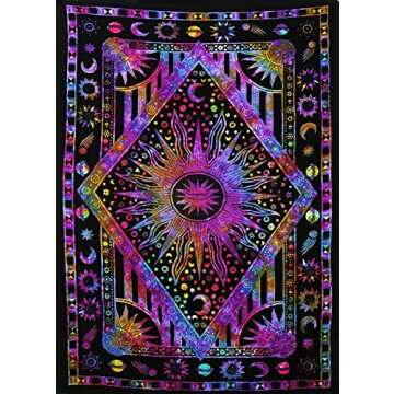 Popular Handicrafts Wall Hanging Tapestry For Bedroom Hippie Sun Moon Bohemian Hippy Psychedelic Des...