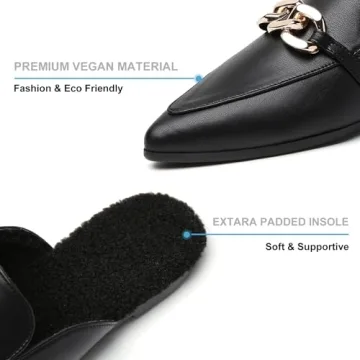 Stylish EasySmile Metal Chain Decor Flat Mules for Women