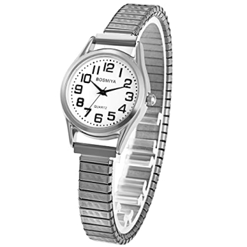 JewelryWe Women's Easy Reader Analog Watch with Gold/Silver Plating