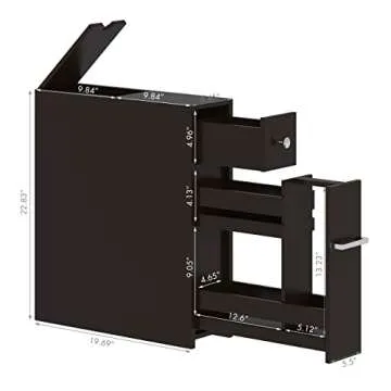 Spirich Home Slim Bathroom Storage Cabinet, Free Standing Toilet Paper Holder, Bathroom Cabinet Slide Out Drawer, Espresso