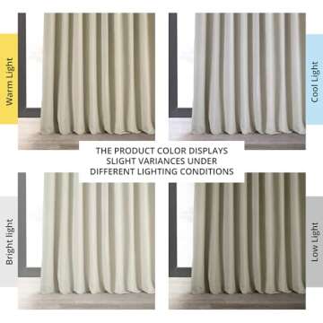 HPD Half Price Drapes Signature Velvet Thermal Blackout Curtains for Living Room 108 Inch Long (1 Panel) Rod Pocket Insulated Blackout Curtains for Bedroom Window Curtains, 100W x 108L, Cool Beige