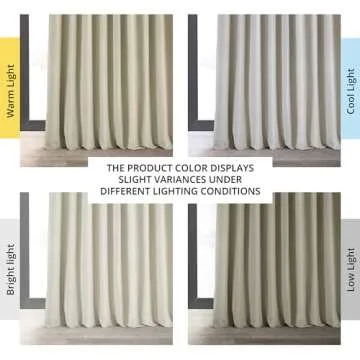 HPD Half Price Drapes Signature Velvet Thermal Blackout Curtains for Living Room 108 Inch Long (1 Panel) Rod Pocket Insulated Blackout Curtains for Bedroom Window Curtains, 100W x 108L, Cool Beige